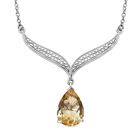 Citrin Halskette ca. 45 cm 925 Silber rhodiniert ca. 4.50 ct