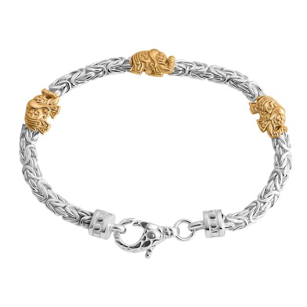 Royal Bali Kollektion- Zweifarbiges Elefant Armband, 19cm image number 0