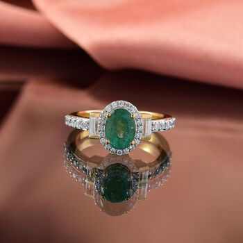 D'Joy AA Kagem sambischer Smaragd und Moissanit Ring - 1,80 ct.