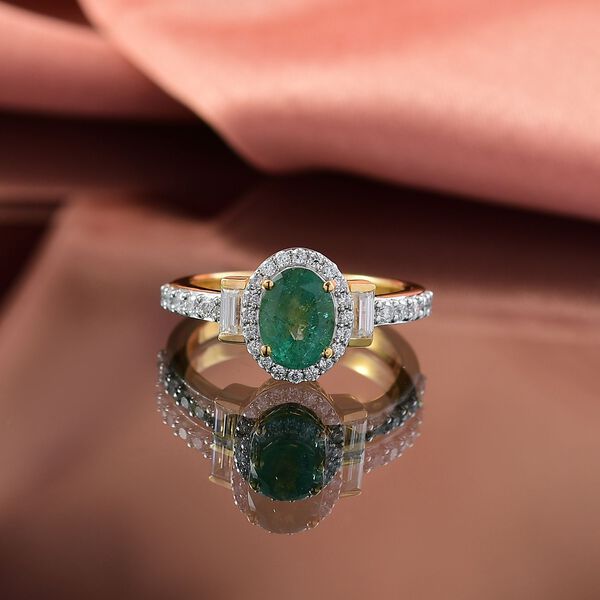 D'Joy AA Kagem sambischer Smaragd und Moissanit Ring - 1,80 ct. image number 2