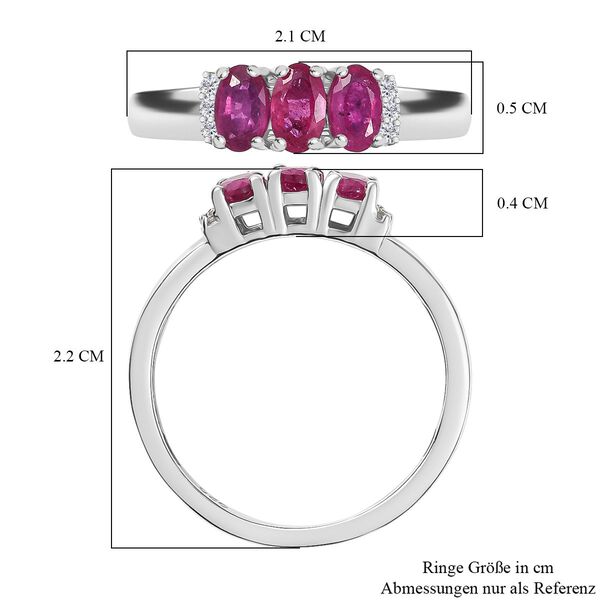 D’Joy Afrikanischer Rubin und Zirkon Ring - 1 ct. image number 7