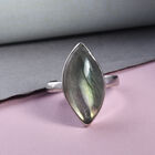 Labradorit Solitär Ring 925 Silber platiniert  ca. 7,05 ct image number 1
