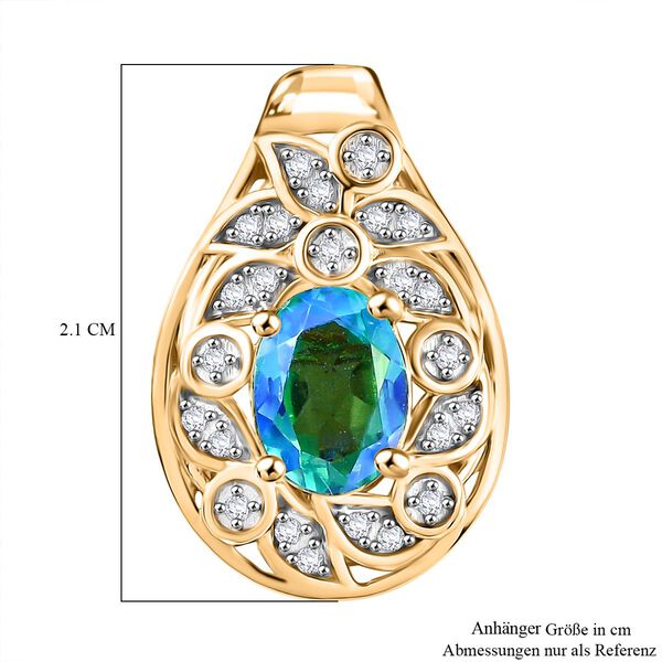 Pfau Quarz Triplett und Zirkon Anh&auml;nger - 1,72 ct. image number 6