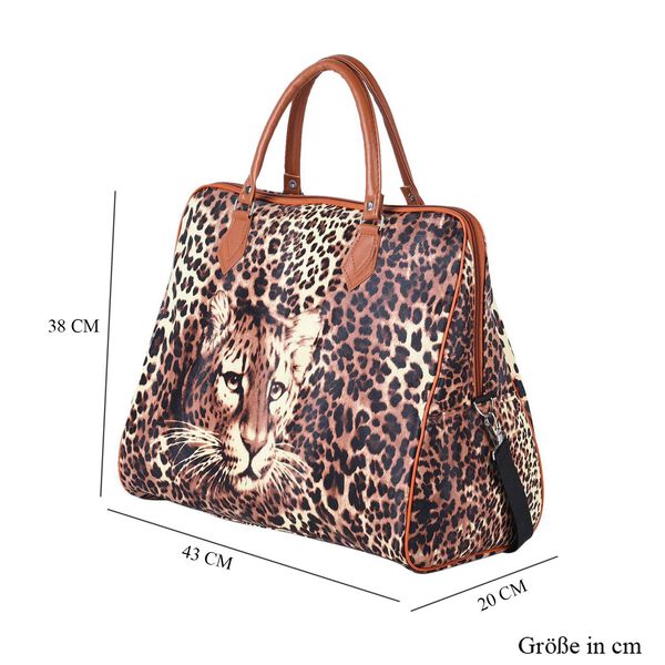 Safari-Tasche mit lebendigem Leopardenmuster, 43x20x38cm,  Braun image number 7