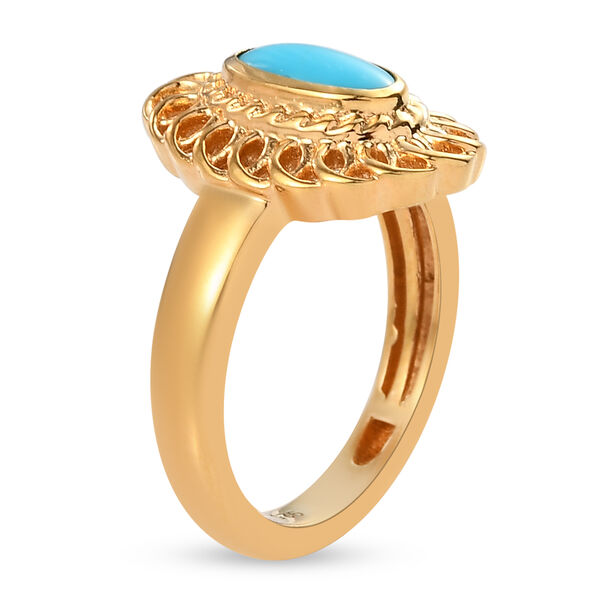 Nat&uuml;rlicher Sleeping Beauty T&uuml;rkis-Ring, 925 Silber vergoldet  ca. 0,58 ct image number 6
