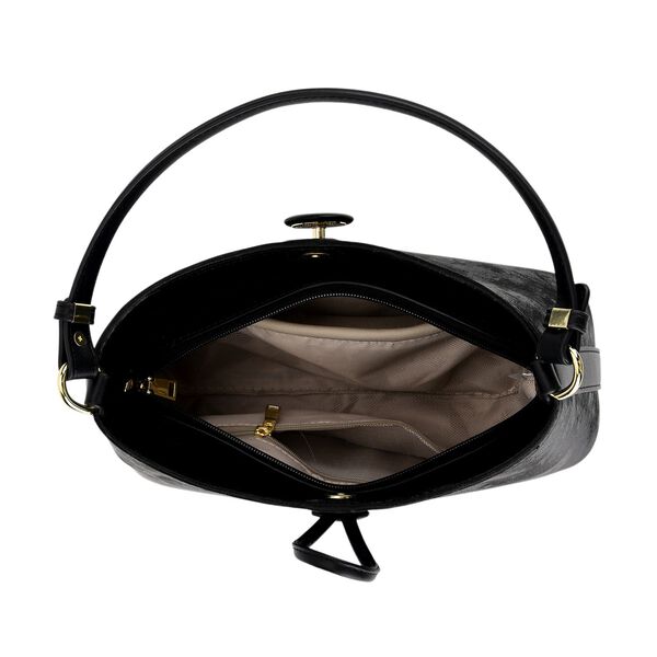 Crossbody Taschen Set 2 teilig mit Rei&szlig;verschlussfach und Innenfach 30 x 12 x 20 cm Schwarz image number 7