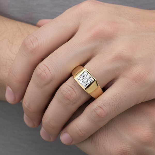 LUXURIANT DIAMOND - Lab Grown Diamant VS-EF SGL zertifiziert Ring 925 Silber 750 Gelbgold Vermeil (Größe 18.00) ca. 1,00 ct image number 2