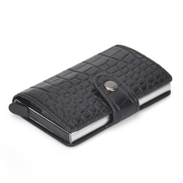 Kompakter Kartenhalter mit RFID-Schutz, schwarz image number 4