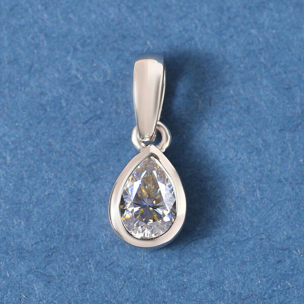 88 Facetten Moissanit-Anhänger, 925 Silber platiniert ca. 0.87 ct image number 3