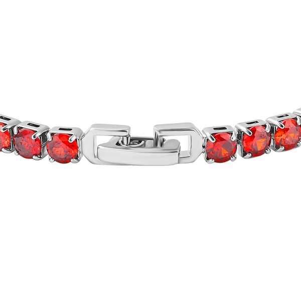 4er Set, Granat Zirkonia Armband, Anh&auml;nger mit Kette und Ohrringen, Messing ca. 17,60 ct image number 6