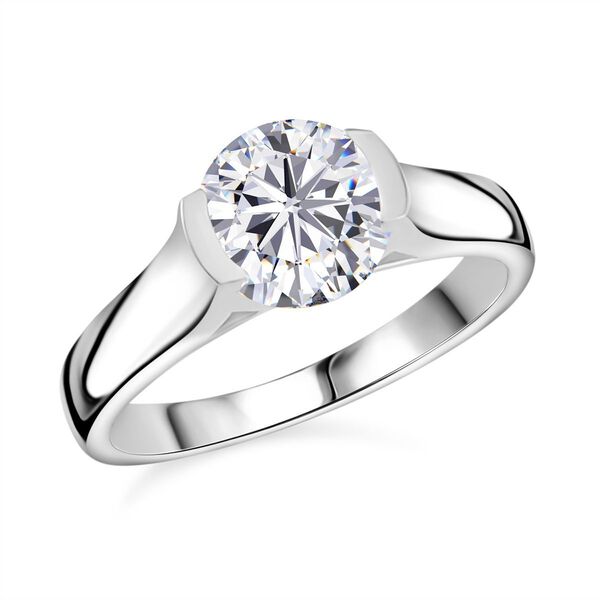 Moissanit Ring 925 Silber rhodiniert (Größe 17.00)  ca. 1.75 ct image number 0