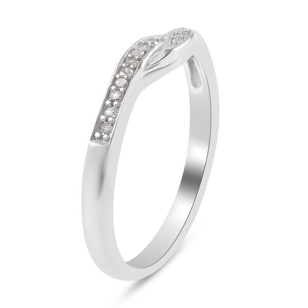 Diamant Bypass Ring 925 Silber Platin-Überzug image number 6