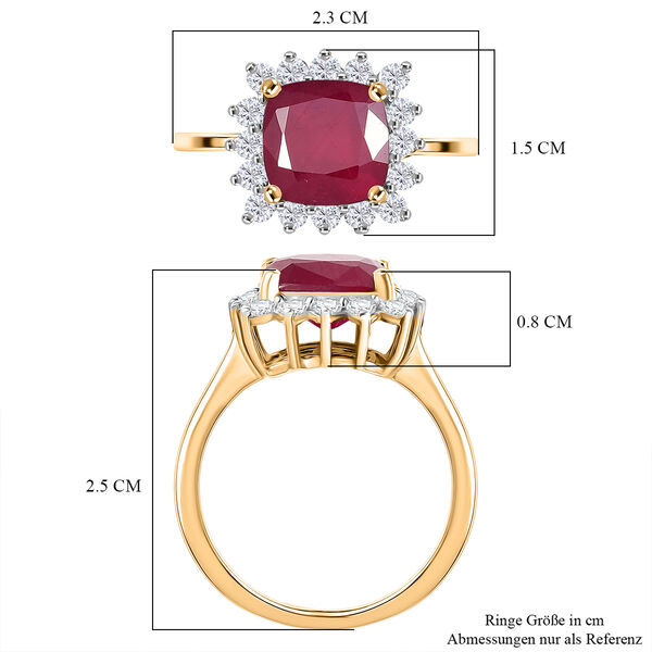 D'Joy AA afrikanischer Rubin und Moissanit Ring - 5,64 ct. image number 6