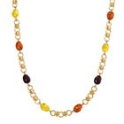 Simulierter Mehrfarbige Bernstein Halskette ca. 50 cm Gelb ca. 80.00 ct