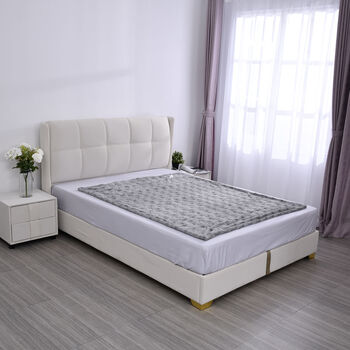 Doppellagige elektronische Kunstfell Heizdecke, Gr&ouml;&szlig;e 160x130 cm, Grau