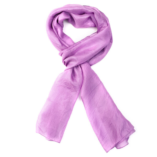 100% natürlicher Satin Seiden Schal, 48x160 cm, Lavendel image number 4