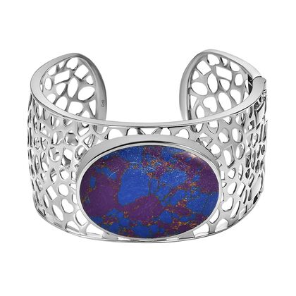 Lila T&uuml;rkis Armreif, ca. 19 cm, platiniert ca. 60.58 ct