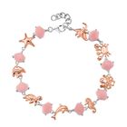 D'Joy Natürliches Rosa Königsmuschel Perle Armband ca. 20 cm 925 Silber rhodiniert