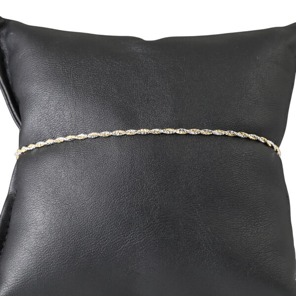 Italienisches Schlangen Pyramidenform Design Armband, 925 Silber vergoldet und platiniert, bicolor, ca. 18 cm + 2.5 cm Extender, ca. 2,22g