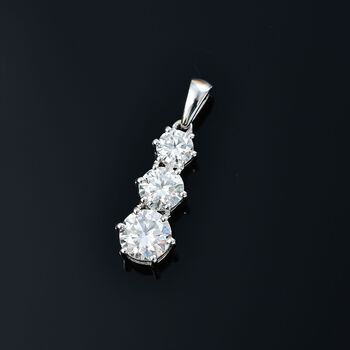 Moissanit Anh&auml;nger, 925 Silber rhodiniert - 2,38 ct.