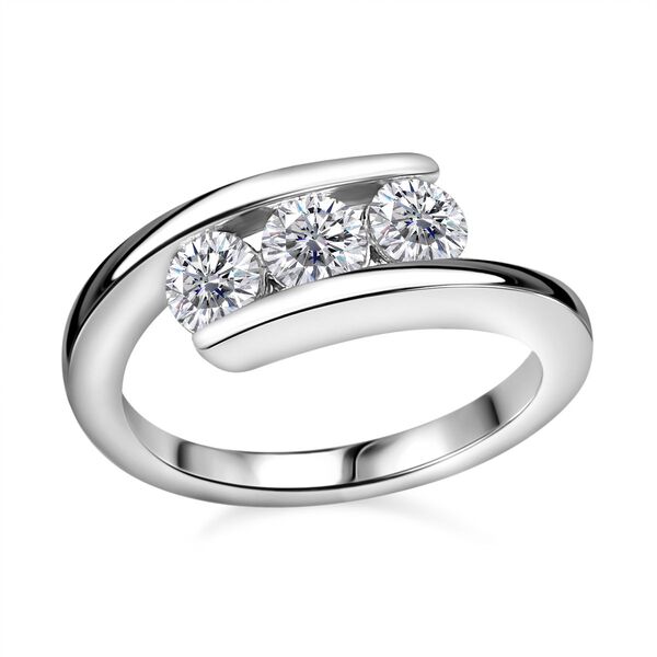 Moissanit Ring, 925 Silber rhodiniert - 0,67 ct. image number 3