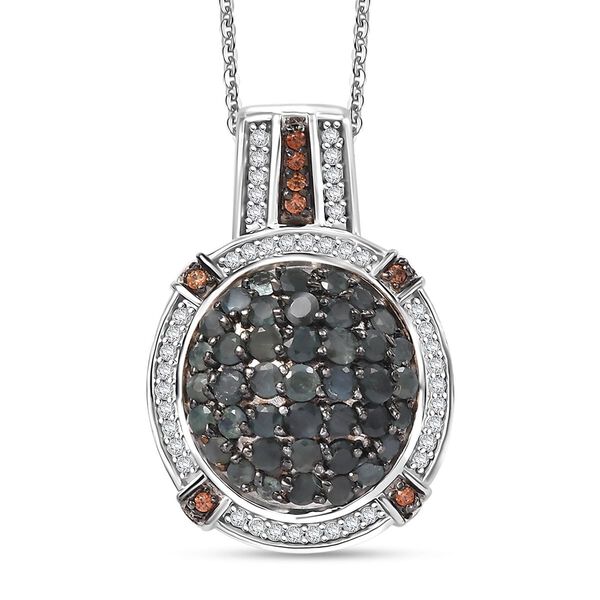 D'Joy AA Alexandrit, Kaffee und wei&szlig;er Zirkon Anh&auml;nger mit 50cm Kette - 2,42 ct.
