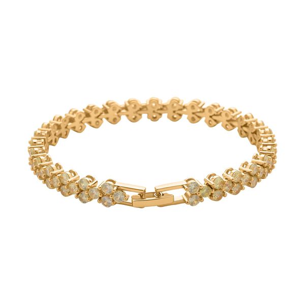 Gelbes Zirkonia Armband, ca. 19 cm, Messing ca. 16,40 ct image number 4