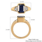 Masoala Saphir (Fissure gefüllt) und Zirkon Ring 925 Silber vergoldet (Größe 19.00) ca. 3,39 ct image number 6