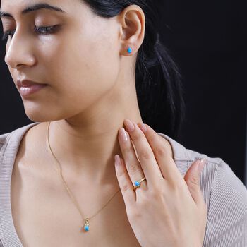 AAA Sleeping Beauty T&uuml;rkis Schmuckset, ca. 2,94 ct.