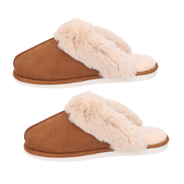 Superweiche Wildleder Kunstfell Hausschuhe, Gr&ouml;&szlig;e 36-37, Hellbraun image number 6