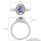 Tansanit und Zirkon Ring 925 Silber platiniert  ca. 0,70 ct image number 6