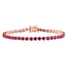 AAA Lab Grown Rosa Saphir Armband ca. 20 cm 925 Silber 750 Roségold Vermeil ca. 15.18 ct