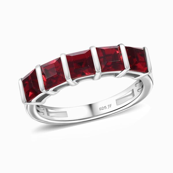 J Francis gefertigt mit SWAROVSKI- Siam Farbe Swarovski Kristall Ring, 925 Silber platiniert image number 4