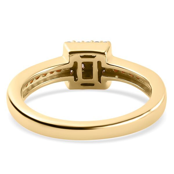 Diamant Ring 925 Silber Gelbgold Vermeil image number 7