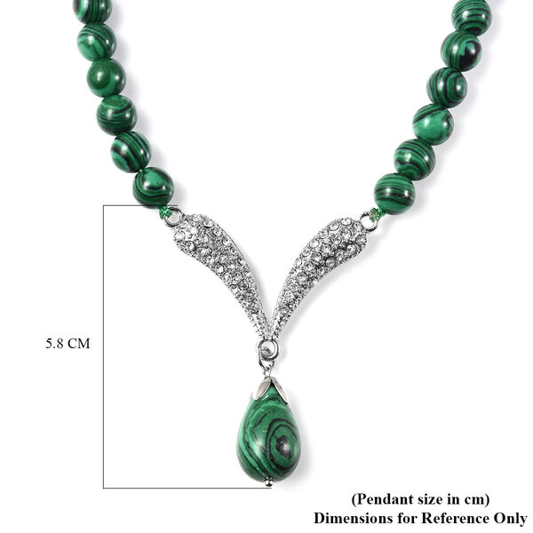 Erstellt Malachit, Weißer Österreichischer Kristall Halskette ca. 50 cm  ca. 29,00 ct image number 5
