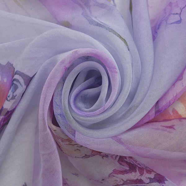 LA MAREY - bedruckter Seidenschal, 180x110 cm, abstraktes Muster, Rosa image number 4