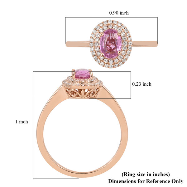 ILIANA AAA rosa Saphir und Diamant-Ring, SI G-H, 750 Ros&eacute;gold  ca. 1,25 ct image number 5