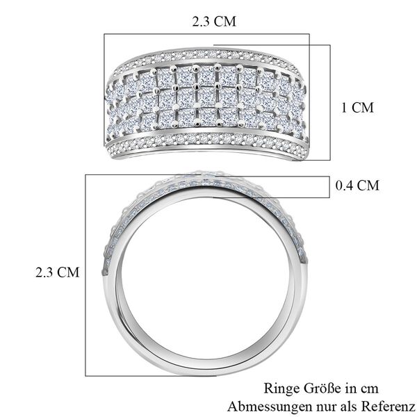 LUSTRO STELLA - Weißer Zirkonia Ring 925 Silber rhodiniert (Größe 18.00) image number 6