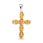 Citrin Kreuz-Anhänger, 925 Silber ca. 2.65 ct