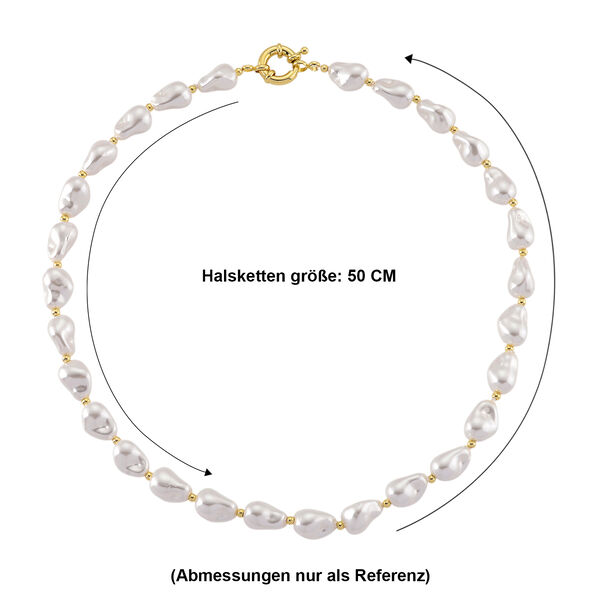 Wei&szlig;e Muschelkernperle 50cm Halskette image number 6