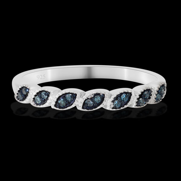 Blauer Diamant Ring 925 Silber platiniert  ca. 0,10 ct image number 2