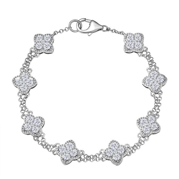 D'Joy Moissanit Armband ca. 19 cm 925 Silber rhodiniert ca. 3,41 ct.