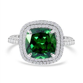 Grüner und weißer Zirkonia-Ring - 9,62 ct.