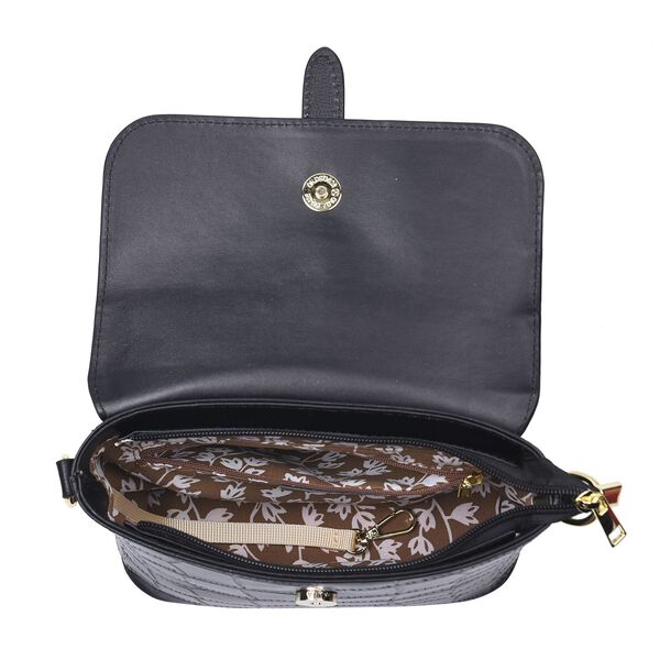 Crossbody Tasche aus 100% echtem Leder mit RFID Schutz, Gr&ouml;&szlig;e 20x9,5x18 cm, Schwarz image number 6