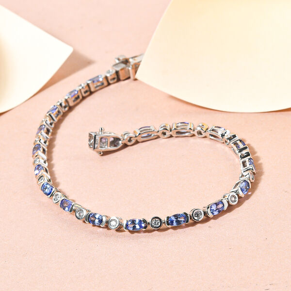AA Tansanit und Zirkon 20cm Armband - 6,26 ct. image number 2