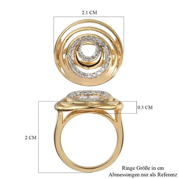 Diamant Ring 925 Silber Gelbgold Vermeil  ca. 0,33 ct image number 7
