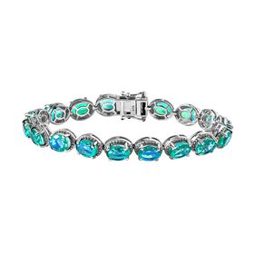 Pfau Quarz Triplette Armband, ca. 18 cm, 925 Silber rhodiniert, ca. 25.82 ct