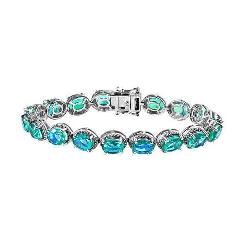 Pfau Quarz Triplette Armband, ca. 18 cm, 925 Silber rhodiniert, ca. 25.82 ct image number 0
