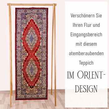 Moderner grauer & mehrfarbiger L&auml;ufer - 950 GSM, Gr&ouml;&szlig;e: 66x180cm, rot