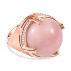 GP Royal Art Deco Kollektion - AA Natürlicher Peruanischer rosa Opal, Kanchanaburi Blauer Saphir Ring 925 Silber Roségold Vermeil (Größe 21.00) ca. 19.15 ct